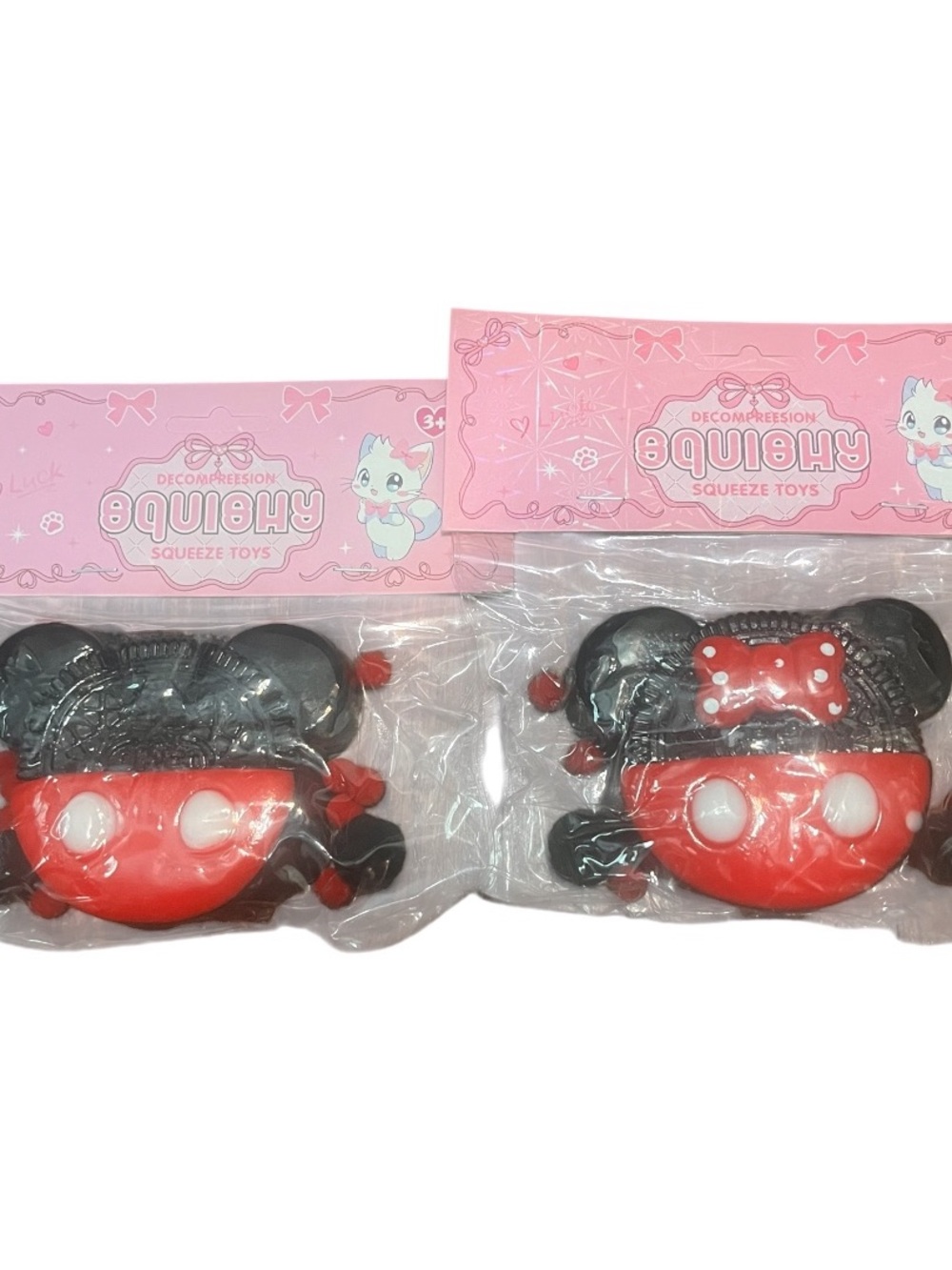 Red & Black Squeeze Toy - Cute Character Stress Reliever